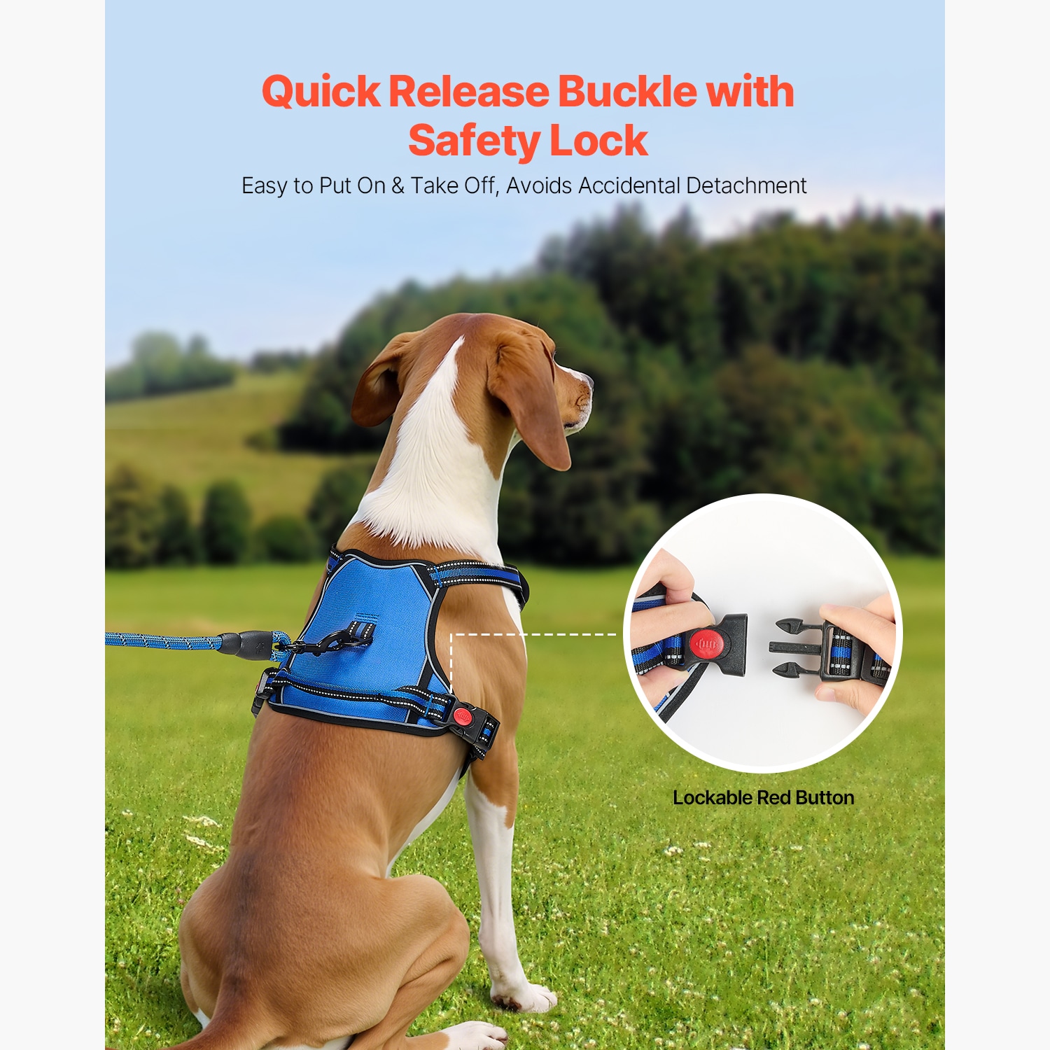 Dog Harness For Large Dogs No Pull Adjustable Dog Vest Pet Harness With Leash_voghion.com